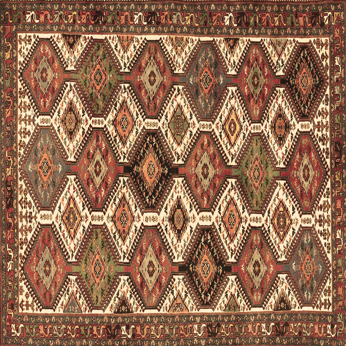 Square Persian Brown Traditional Rug, tr3217brn