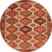 Square Persian Orange Traditional Rug, tr3217org