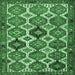 Square Persian Emerald Green Traditional Rug, tr3217emgrn