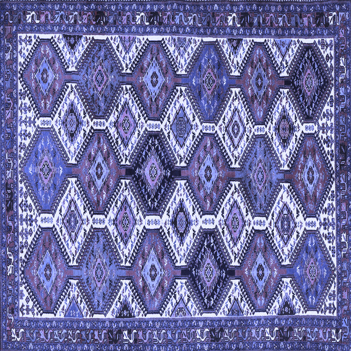 Square Persian Blue Traditional Rug, tr3217blu