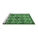 Sideview of Machine Washable Persian Emerald Green Traditional Area Rugs, wshtr3217emgrn