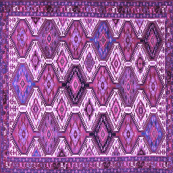 Square Machine Washable Persian Purple Traditional Area Rugs, wshtr3217pur