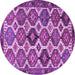 Round Machine Washable Persian Purple Traditional Area Rugs, wshtr3217pur