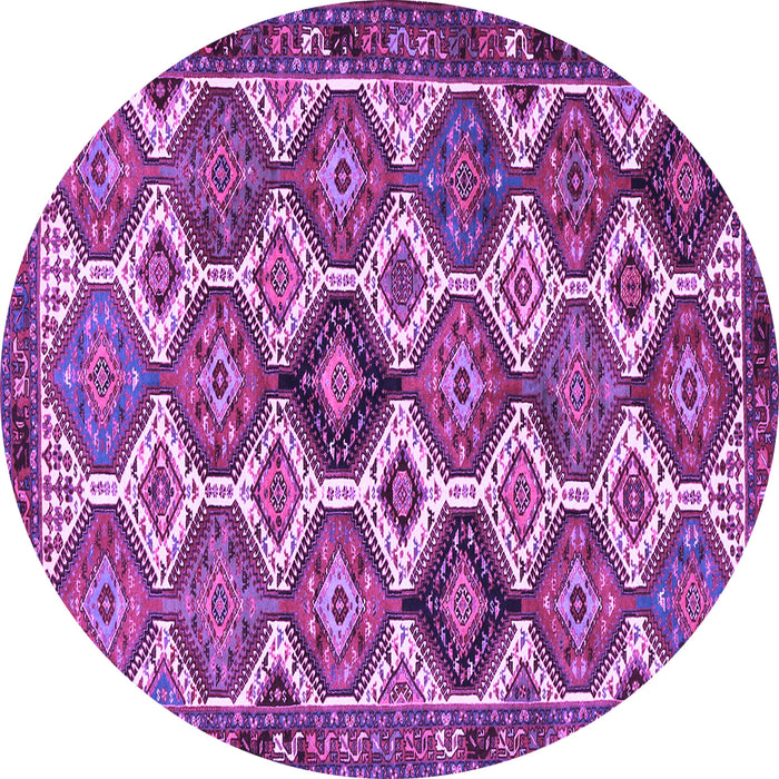 Round Persian Purple Traditional Rug, tr3217pur