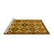 Sideview of Machine Washable Persian Yellow Traditional Rug, wshtr3217yw