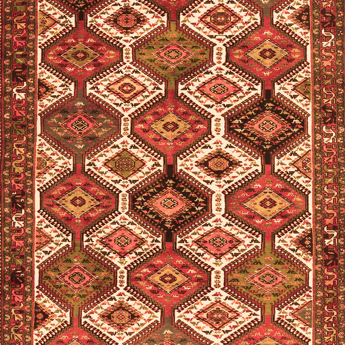 Serging Thickness of Machine Washable Persian Orange Traditional Area Rugs, wshtr3217org