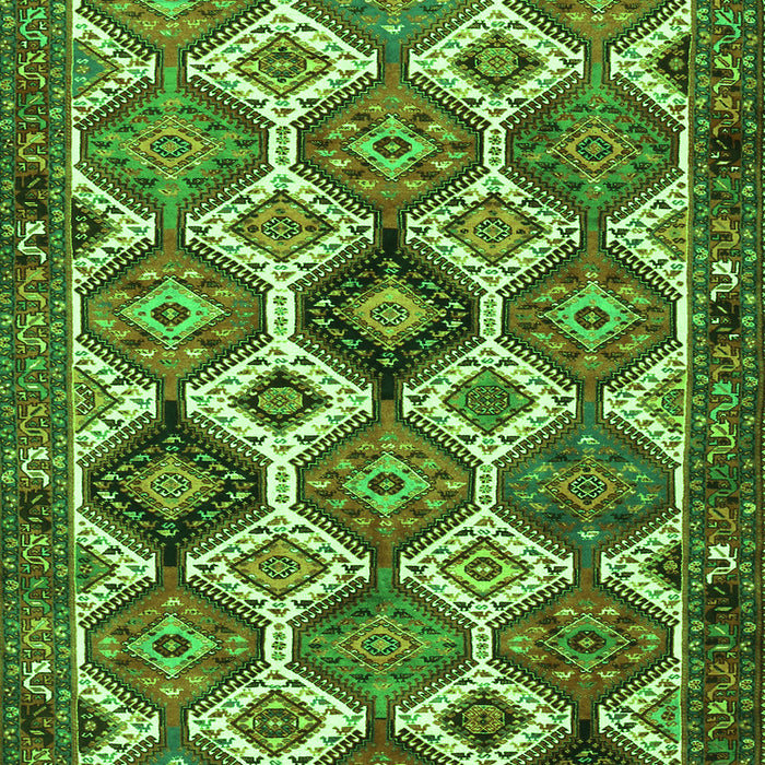 Serging Thickness of Machine Washable Persian Green Traditional Area Rugs, wshtr3217grn