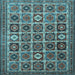 Square Machine Washable Persian Light Blue Traditional Rug, wshtr3218lblu