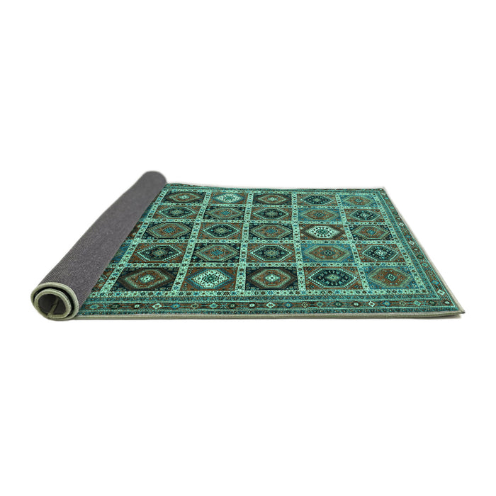 Sideview of Persian Turquoise Traditional Rug, tr3218turq