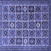 Square Machine Washable Persian Blue Traditional Rug, wshtr3218blu