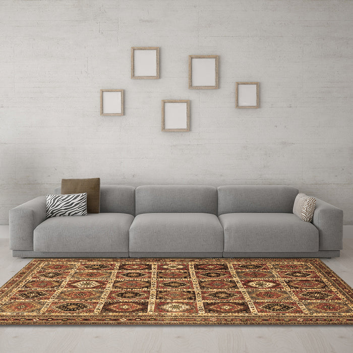 Machine Washable Persian Brown Traditional Rug in a Living Room,, wshtr3218brn