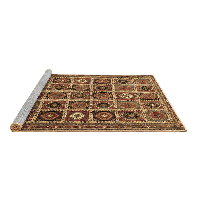 Sideview of Machine Washable Persian Brown Traditional Rug, wshtr3218brn