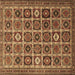 Square Machine Washable Persian Brown Traditional Rug, wshtr3218brn