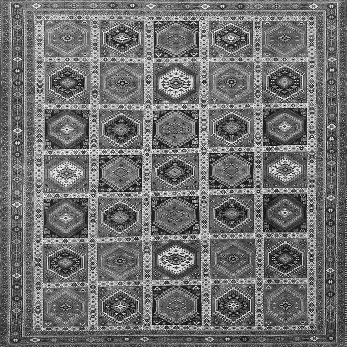 Round Machine Washable Persian Gray Traditional Rug, wshtr3218gry