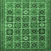 Square Machine Washable Persian Emerald Green Traditional Area Rugs, wshtr3218emgrn