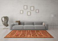 Machine Washable Persian Orange Traditional Rug, wshtr3218org