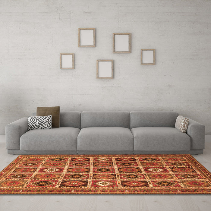 Machine Washable Persian Orange Traditional Area Rugs in a Living Room, wshtr3218org