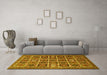 Machine Washable Persian Yellow Traditional Rug in a Living Room, wshtr3218yw