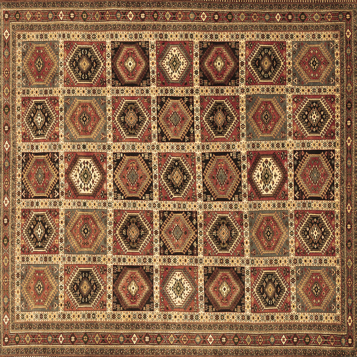 Square Persian Brown Traditional Rug, tr3218brn