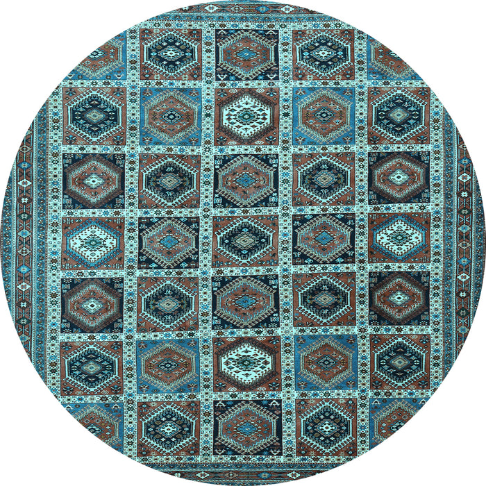 Round Persian Light Blue Traditional Rug, tr3218lblu
