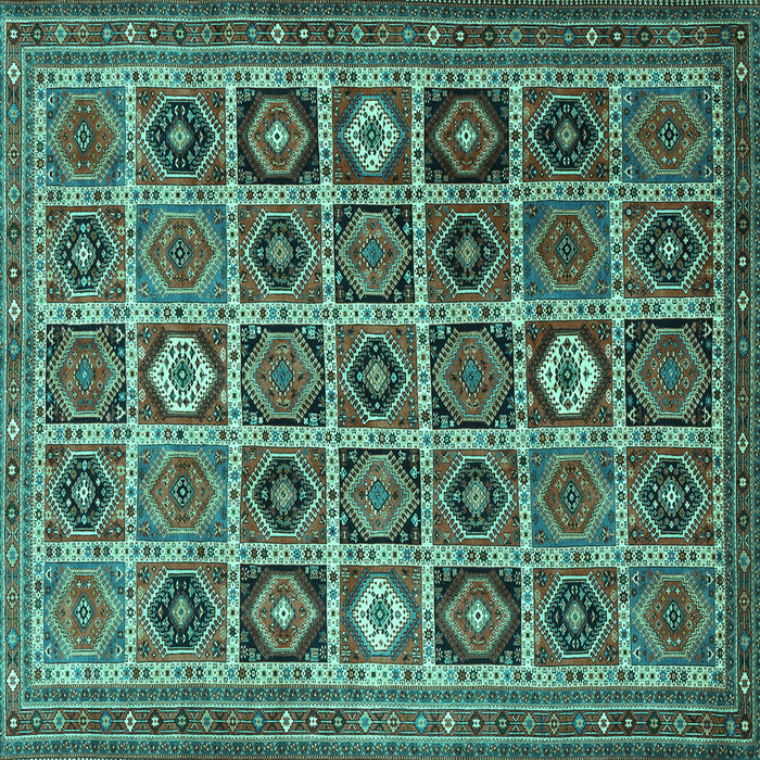 Square Persian Turquoise Traditional Rug, tr3218turq