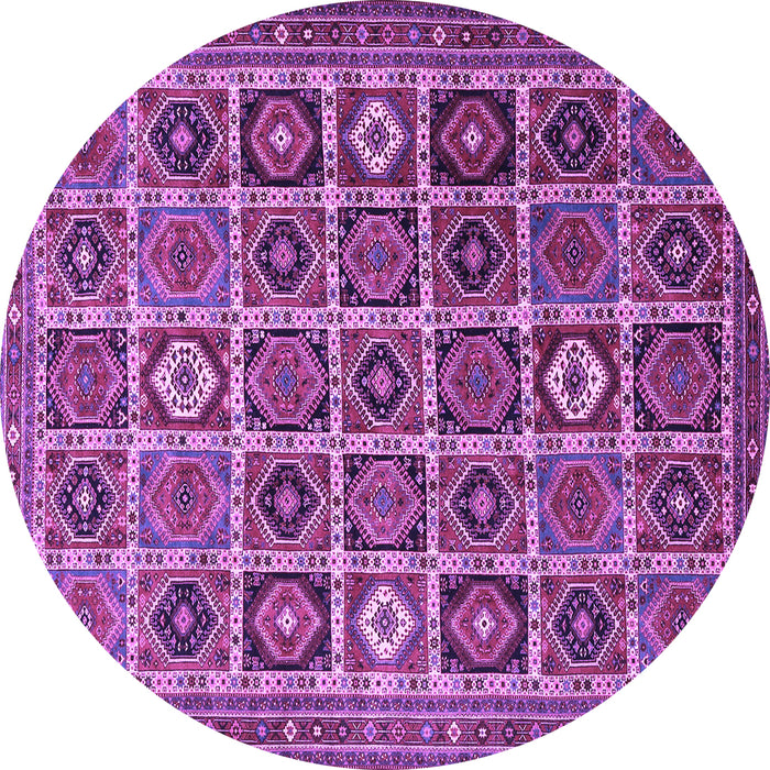 Round Persian Purple Traditional Rug, tr3218pur