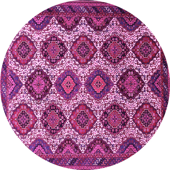 Round Persian Pink Traditional Rug, tr3219pnk