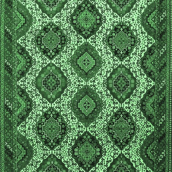 Machine Washable Persian Emerald Green Traditional Area Rugs, wshtr3219emgrn