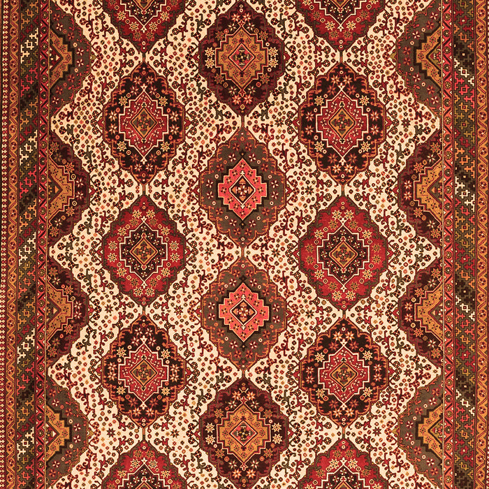 Serging Thickness of Machine Washable Persian Orange Traditional Area Rugs, wshtr3219org