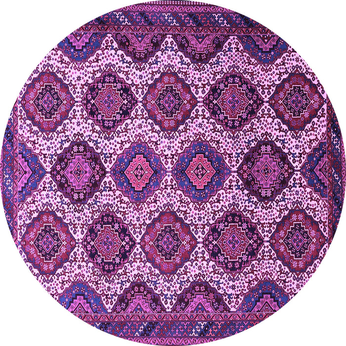 Round Persian Purple Traditional Rug, tr3219pur