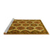 Sideview of Machine Washable Persian Yellow Traditional Rug, wshtr3219yw