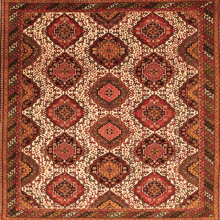 Serging Thickness of Persian Orange Traditional Rug, tr3219org