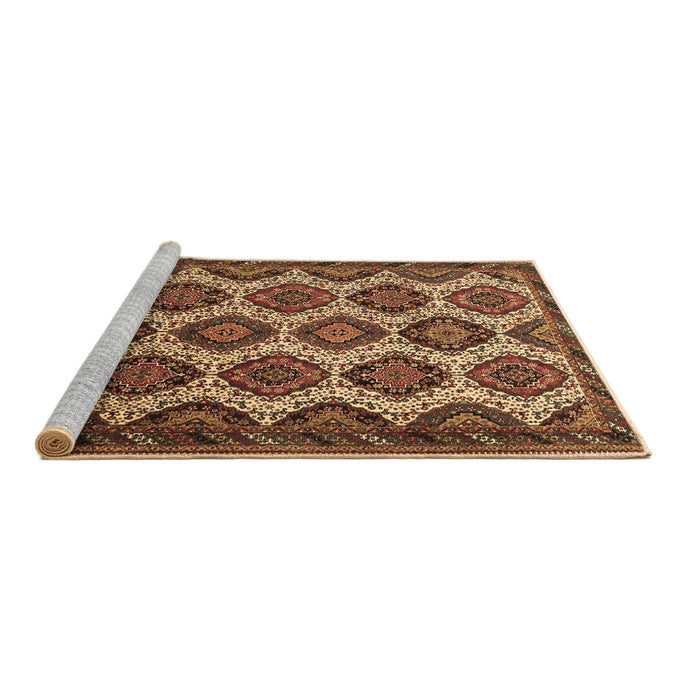 Sideview of Machine Washable Persian Brown Traditional Rug, wshtr3219brn