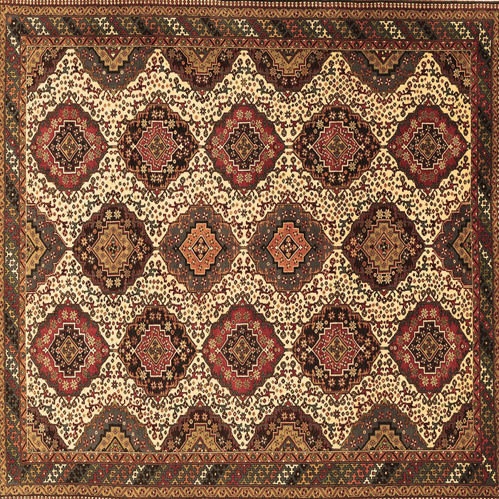 Square Machine Washable Persian Brown Traditional Rug, wshtr3219brn