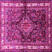 Square Machine Washable Persian Pink Traditional Rug, wshtr321pnk