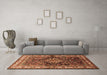 Machine Washable Persian Brown Traditional Rug in a Living Room,, wshtr321brn