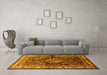 Machine Washable Persian Yellow Traditional Rug in a Living Room, wshtr321yw