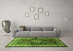 Machine Washable Persian Green Traditional Area Rugs in a Living Room,, wshtr321grn