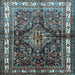 Square Machine Washable Persian Light Blue Traditional Rug, wshtr321lblu