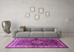 Machine Washable Persian Purple Traditional Area Rugs in a Living Room, wshtr321pur