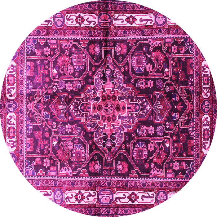 Round Persian Pink Traditional Rug, tr321pnk