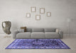 Machine Washable Persian Blue Traditional Rug in a Living Room, wshtr321blu