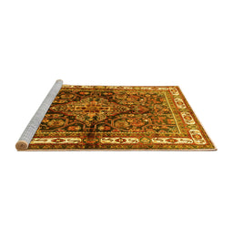 Sideview of Machine Washable Persian Yellow Traditional Rug, wshtr321yw