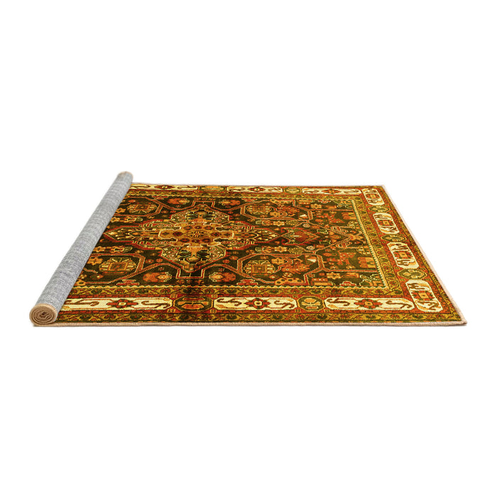 Sideview of Machine Washable Persian Yellow Traditional Rug, wshtr321yw