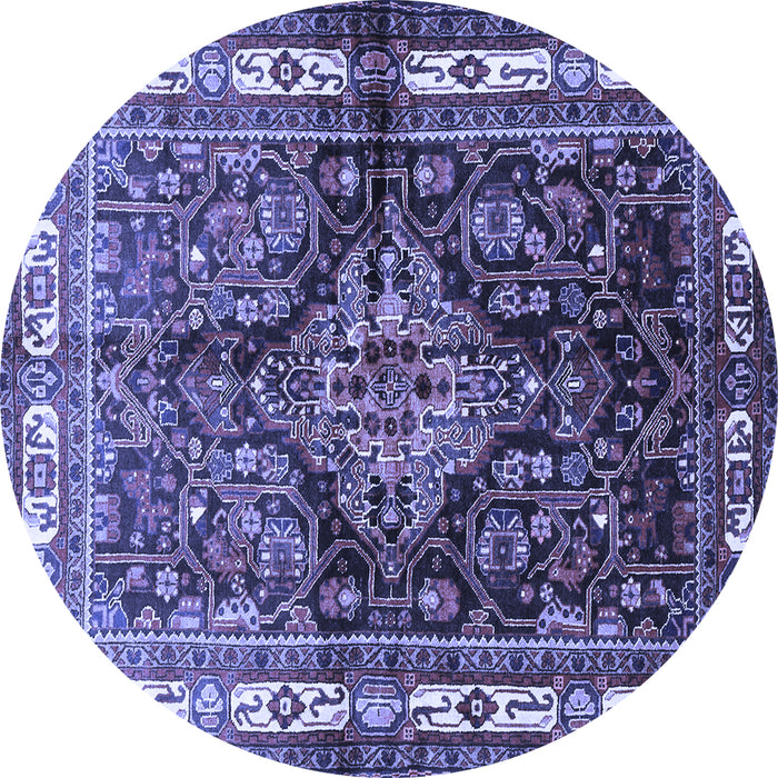 Round Persian Blue Traditional Rug, tr321blu
