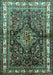 Machine Washable Persian Turquoise Traditional Area Rugs, wshtr321turq