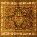 Square Machine Washable Persian Yellow Traditional Rug, wshtr321yw