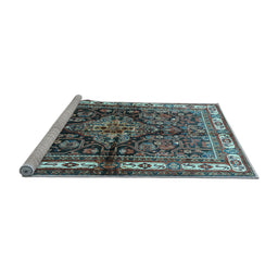 Sideview of Machine Washable Persian Light Blue Traditional Rug, wshtr321lblu