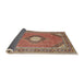 Sideview of Traditional Brown Red Medallion Rug, tr322