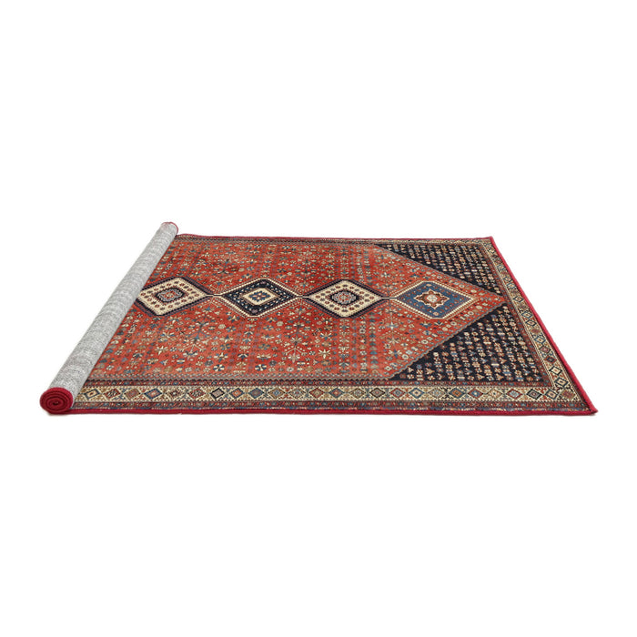Sideview of Machine Washable Traditional Orange Salmon Pink Rug, wshtr3220